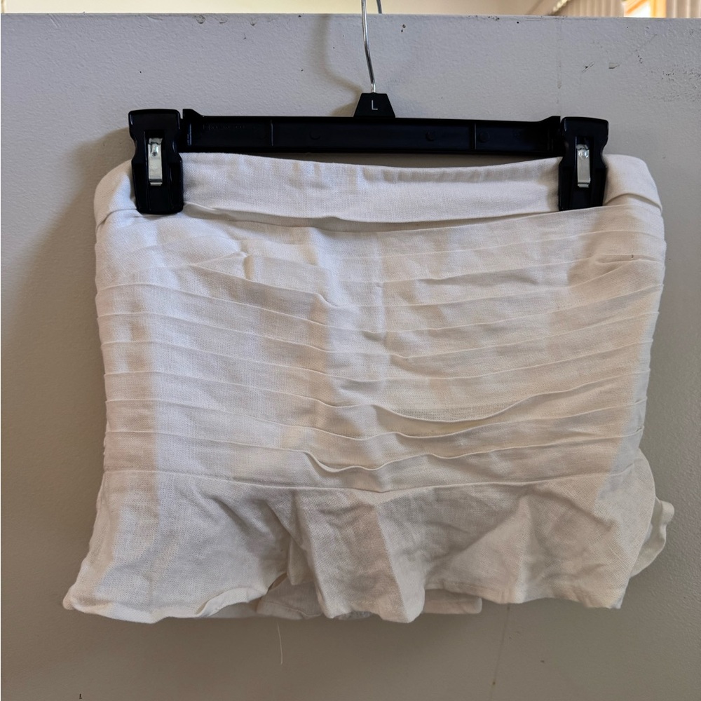 Forever 21 Cream Textured Crop Top
